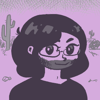 an illustration of george in a desert.